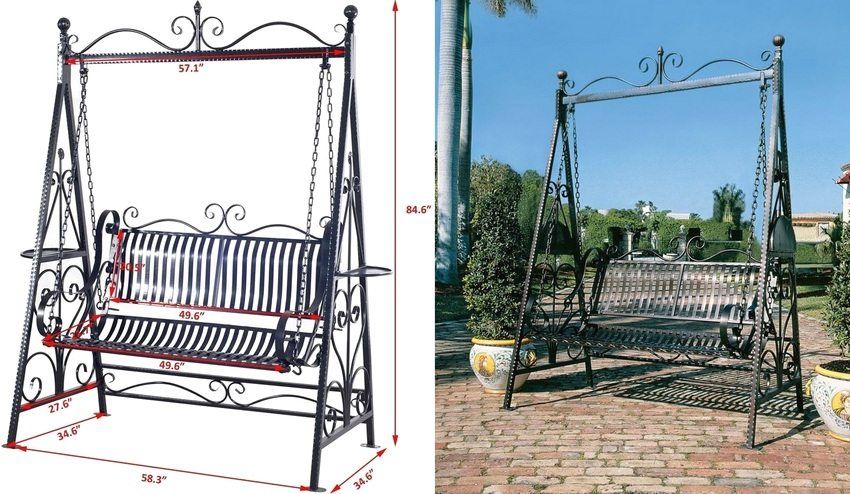 Drawings and photos of the garden swing with your own hands made of metal: dimensions and instructions for creating