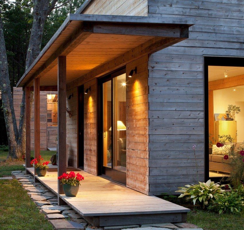 The porch of a wooden house. Photo gallery from professionals