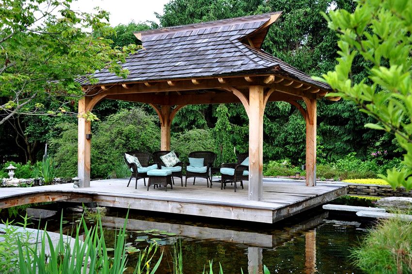 Furniture for gazebos: comfort and harmony in combination with elegance