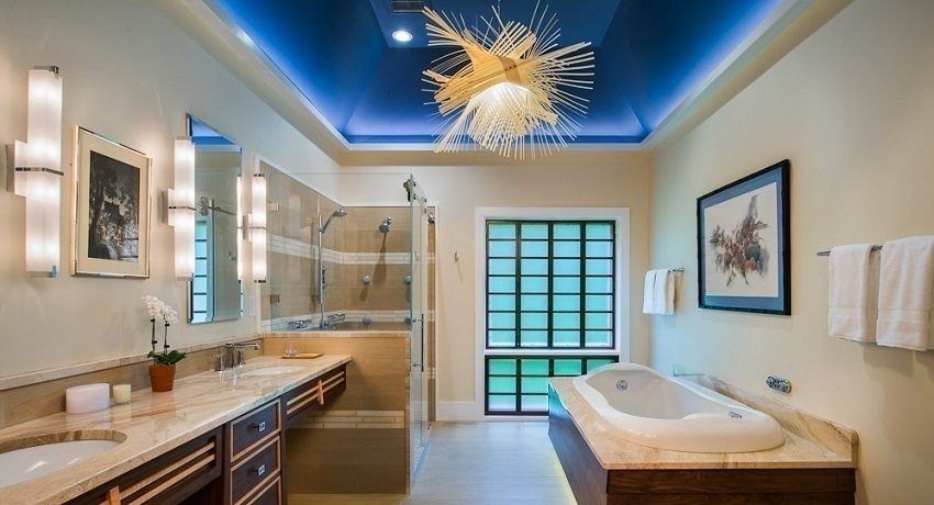 The ceiling in the bathroom: how to choose the material for its design