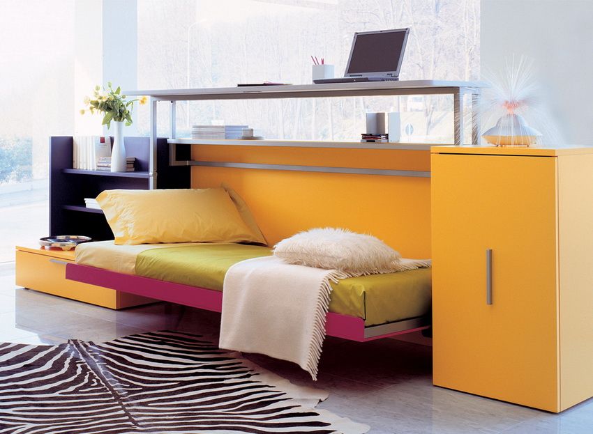 The bed which is built in a case: an ergonomic and modern element of an interior