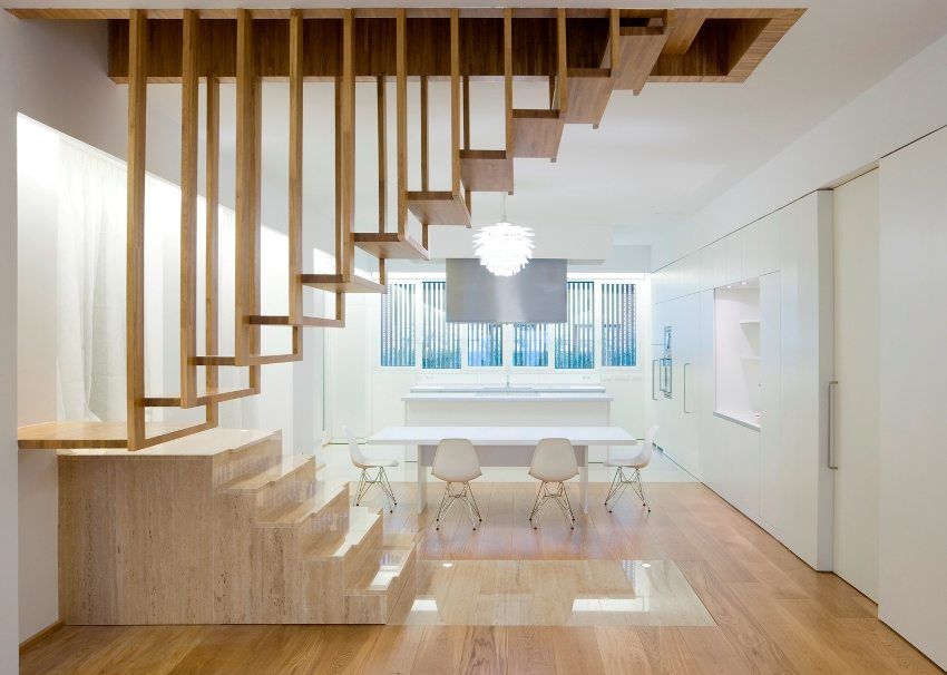 Wooden stairs to the second floor, photo options