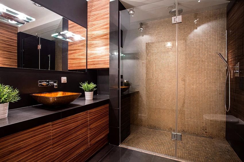 Bathroom design with shower: non-trivial design variations