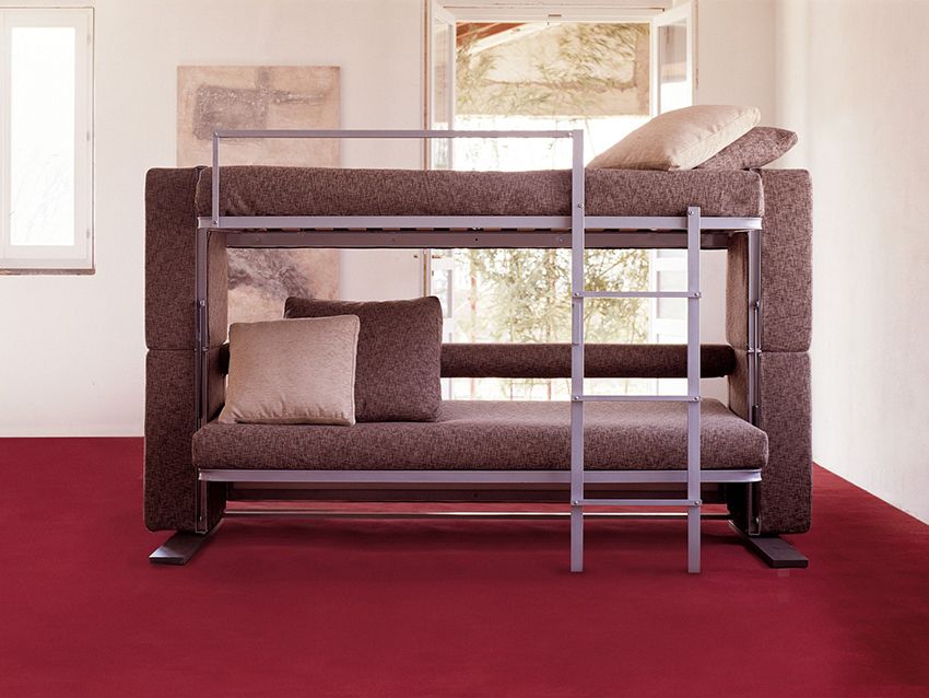 Bunk bed with a sofa: comfort and space optimization