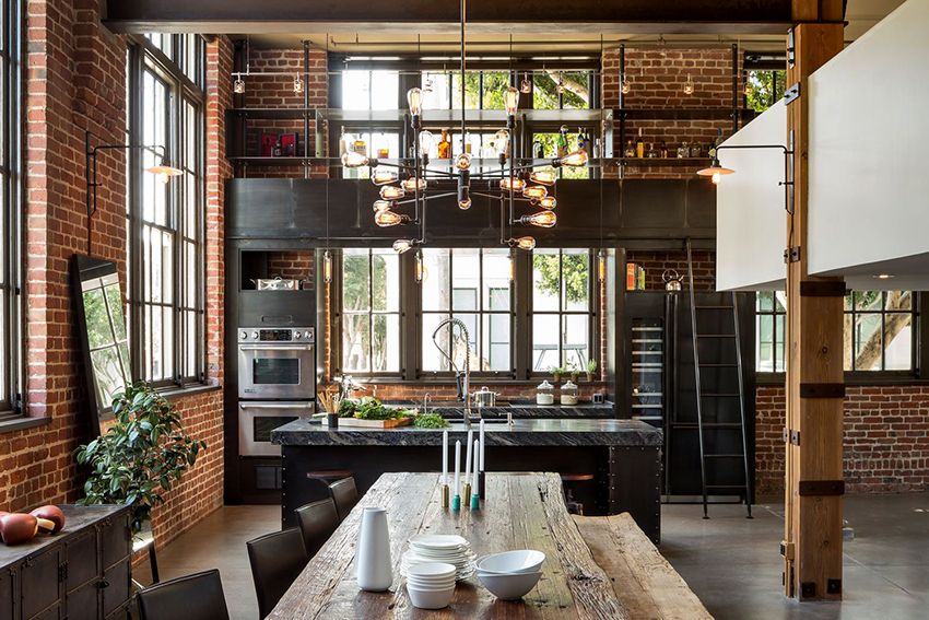 Loft-style kitchen: ideas for creating industrial conciseness in the interior