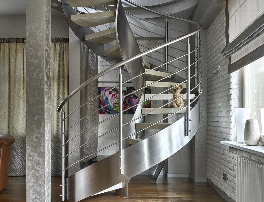 Stairs to the second floor on a metal frame: beauty, elegance, ease of installation