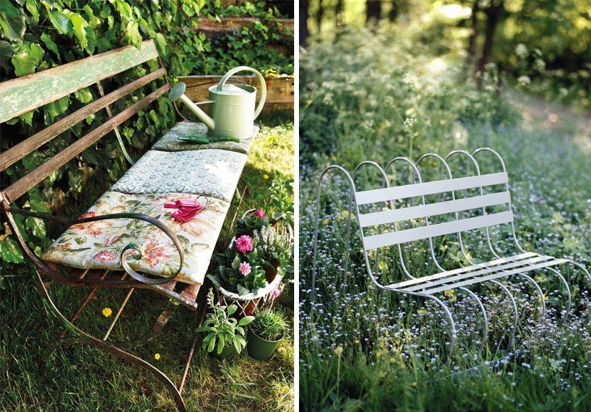 Do-it-yourself metal garden benches: drawings and photo designs