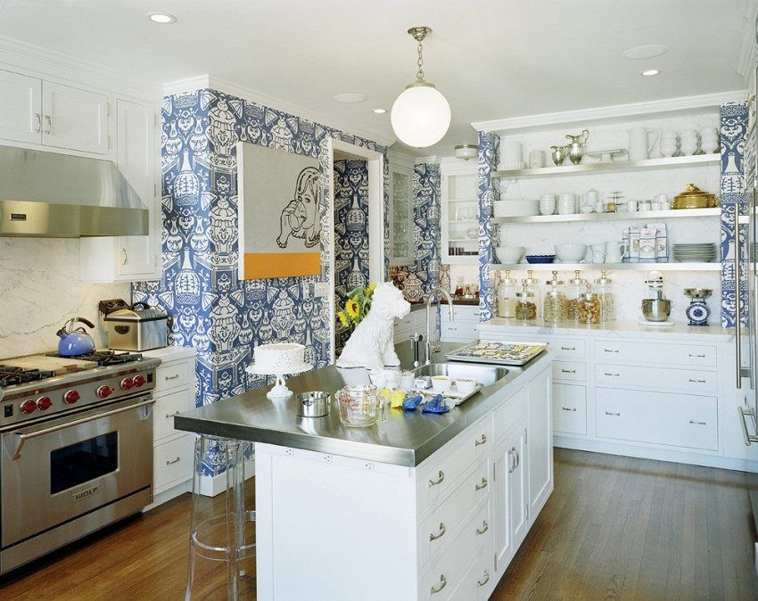 Washable wallpaper for the kitchen: a catalog of photo ideas for creating interior