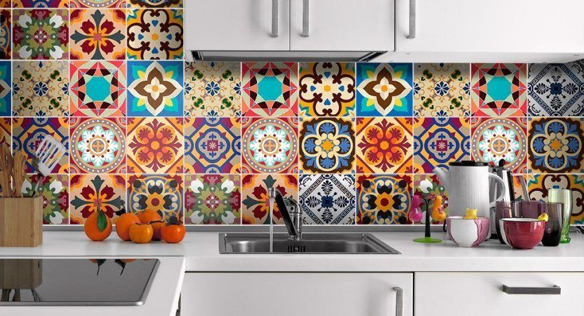 Tile for the apron in the kitchen. Photo tiles of different types and styles