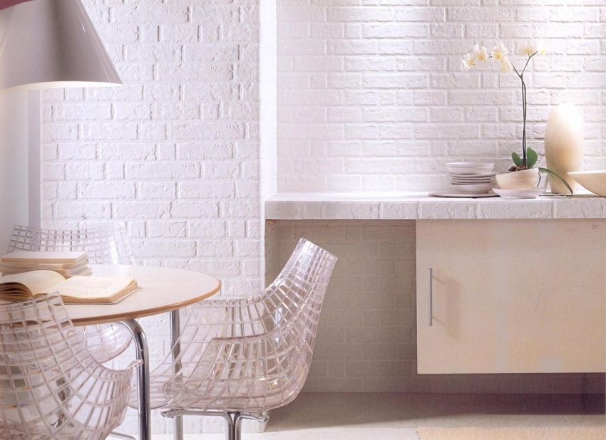 Tile under a brick for internal furnish for courageous design decisions