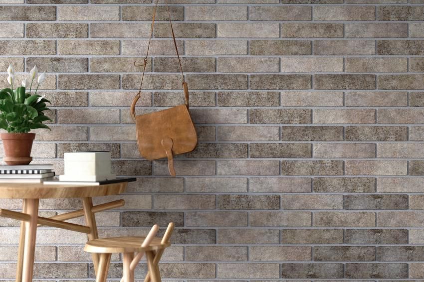 Tile under a brick for internal furnish for courageous design decisions