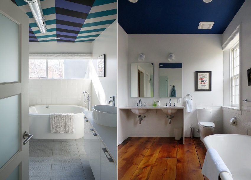 The ceiling in the bathroom: photo options, advantages and disadvantages