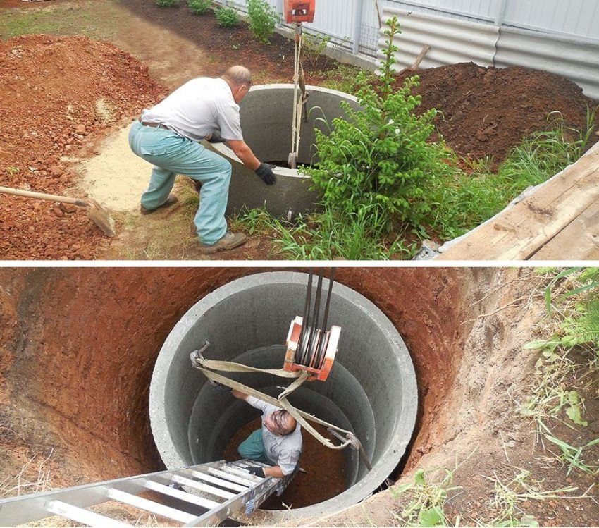 Septic tank of concrete rings do it yourself construction scheme